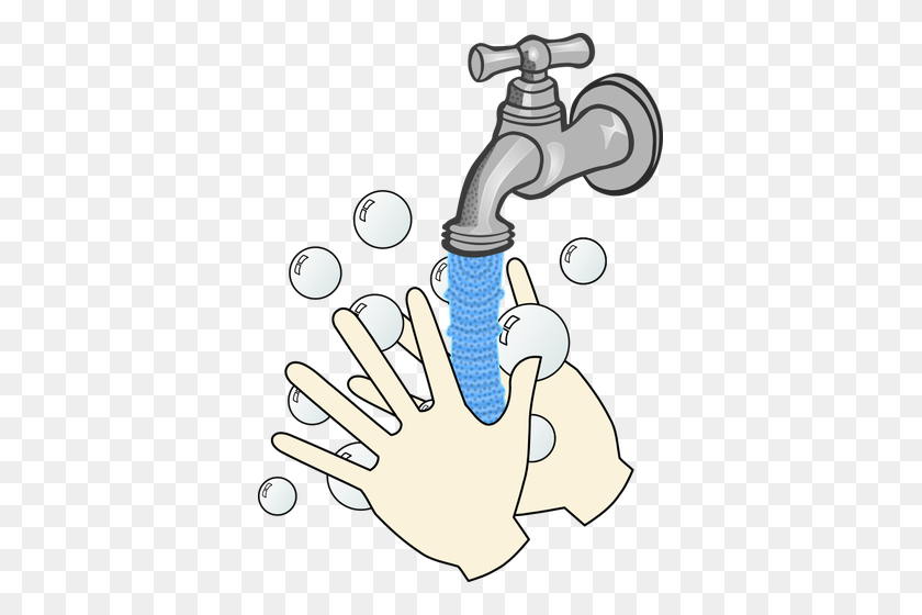 369x500 Washing Hands - Wash The Dishes Clipart