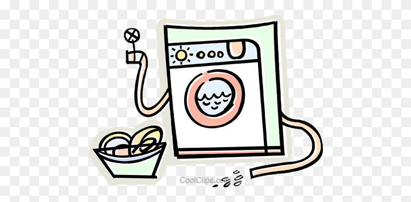 480x353 Washing Machine Royalty Free Vector Clip Art Illustration - Washing Dishes Clipart