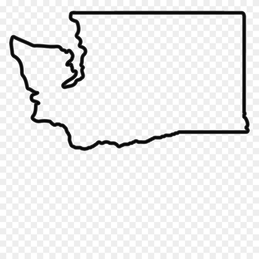 800x800 Washington Outline Rubber Stamp State Rubber Stamps Stamptopia - Washington State PNG