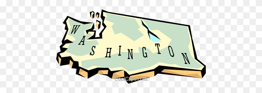 480x238 Washington State Map Royalty Free Vector Clip Art Illustration - Nc State Clipart