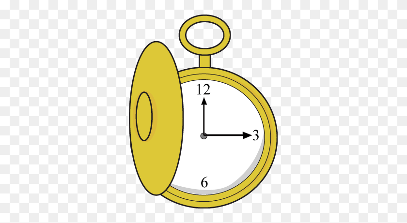 307x401 Reloj Clipart Poket - Clipart De Cadena De Oro