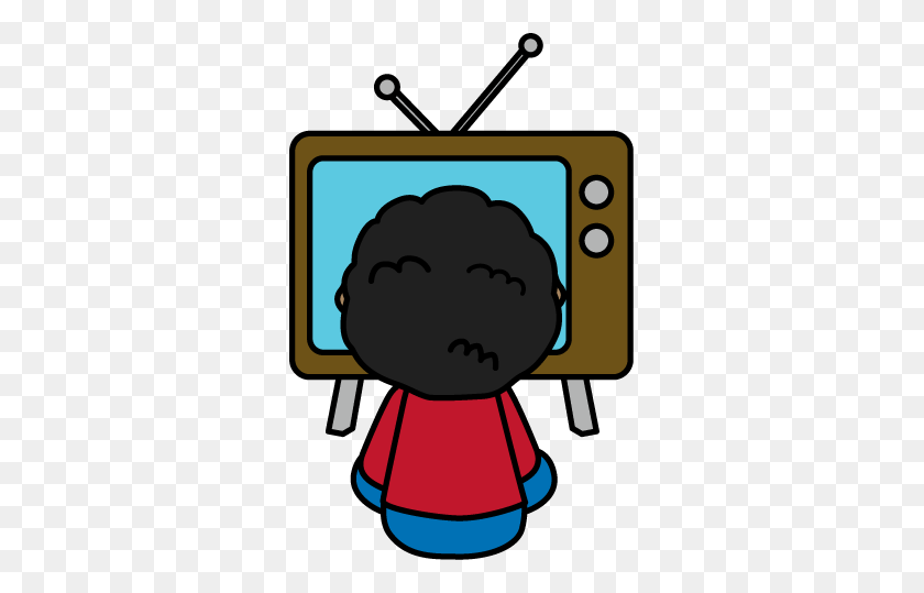 313x479 Viendo Tv Clipart - Niños Sentados Clipart