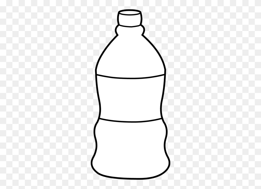 256x550 Клипарты Бутылки С Водой - Бутылка Клипарт Черный И Белый