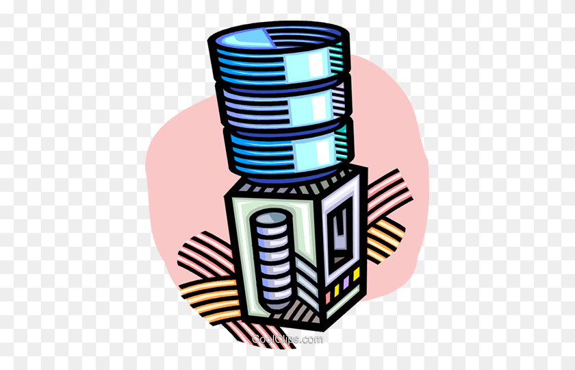 415x480 Water Cooler Royalty Free Vector Clip Art Illustration - Cooler Clipart