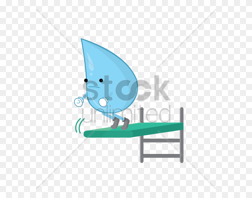 600x600 Water Droplet Jumping From Diving Board Vector Image - Diving Board Clipart