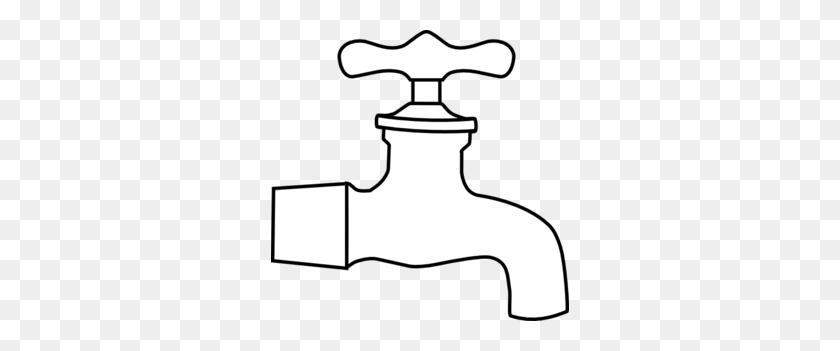 298x291 Water Faucet Clip Art - Water Black And White Clipart