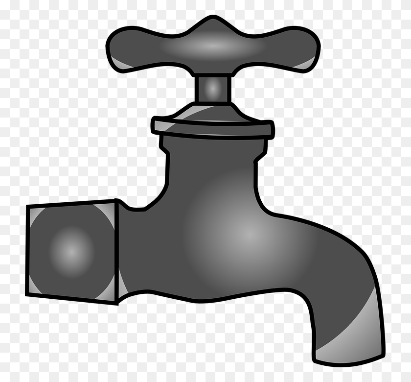 737x720 Water Faucet Png Black And White Transparent Water Faucet Black - Running Water Clipart