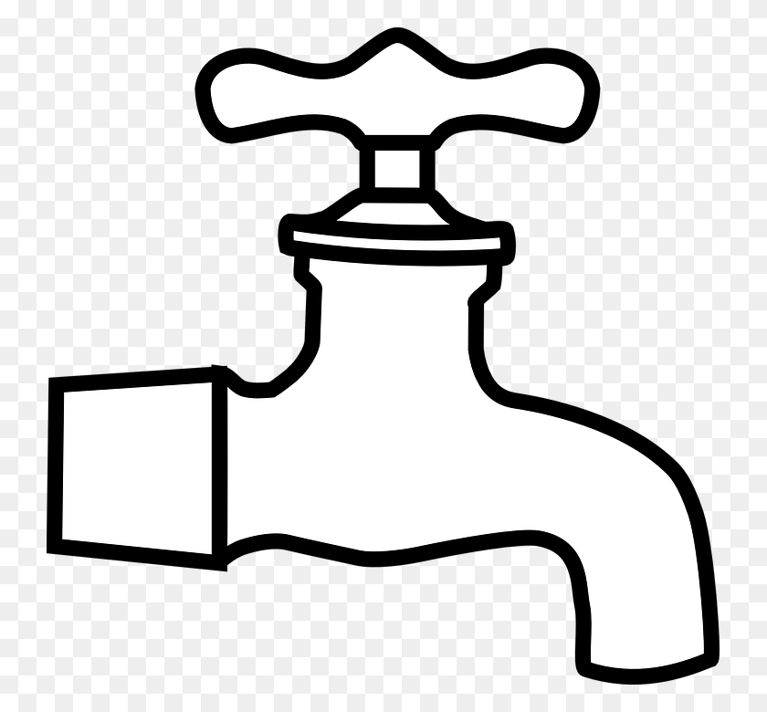 737x720 Water Faucet Png Black And White Transparent Water Faucet Black - Bathtub Clipart Black And White