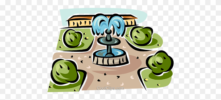 480x323 Water Fountain Royalty Free Vector Clip Art Illustration - Water Fountain Clipart