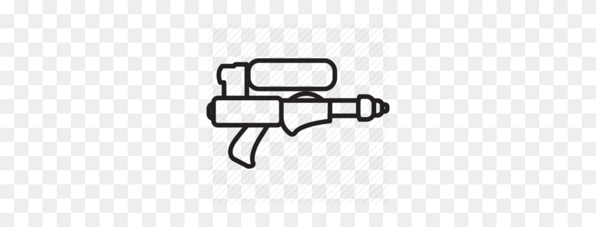 260x260 Water Gun Clip Art Clipart - Pistol Clipart Black And White