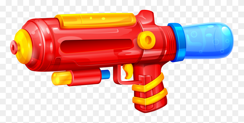 7000x3270 Water Gun Png Clip Art - PNG Gun