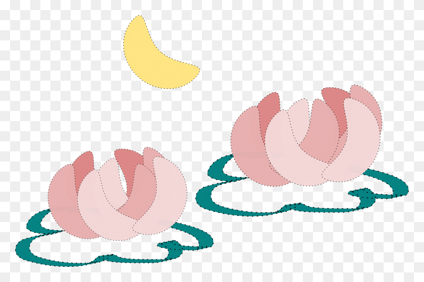 2400x1538 Water Lily And Moon Icons Png - Water Lily PNG