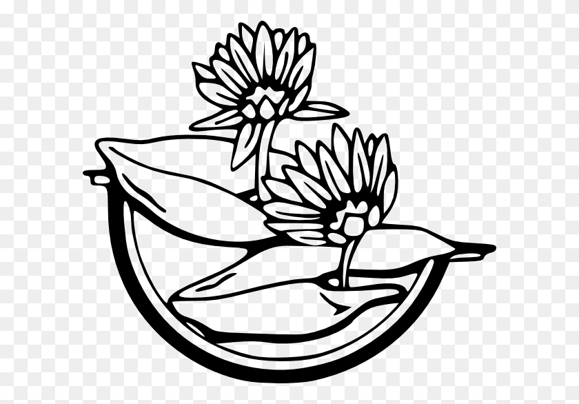 600x526 Water Lily Clip Art - Water Lily Clipart