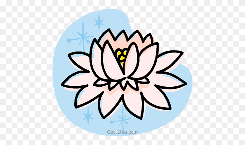 480x437 Water Lily Royalty Free Vector Clip Art Illustration - Water Lily Clipart