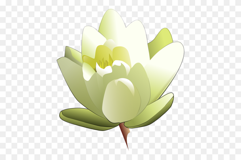 446x500 Water Lily Vector Image - Lily Pad Flower Clipart