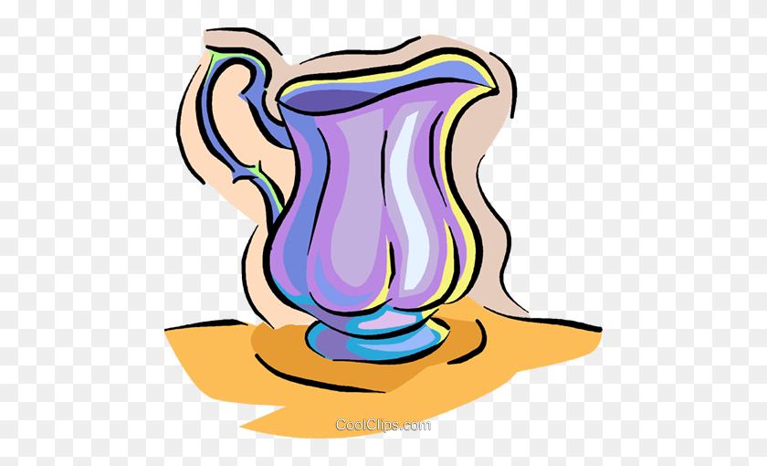 480x450 Water Pitcher Royalty Free Vector Clip Art Illustration - Pitcher Clipart