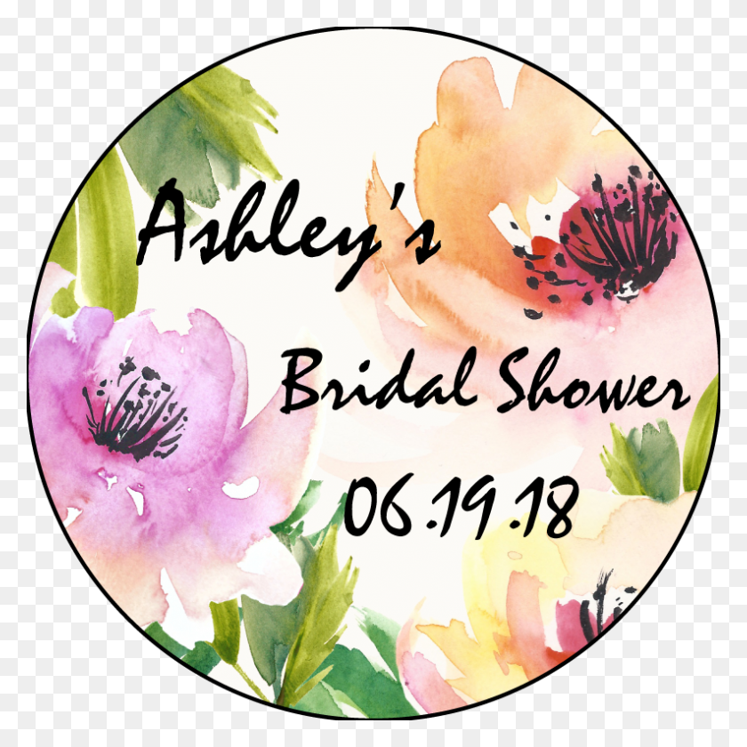 792x792 Water Rose Bridal Shower Favor Personalized Candle - Bridal Shower Clip Art