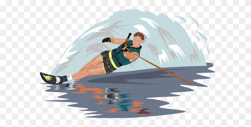 600x365 Water Skier Png Clip Arts For Web - Water Skiing Clipart