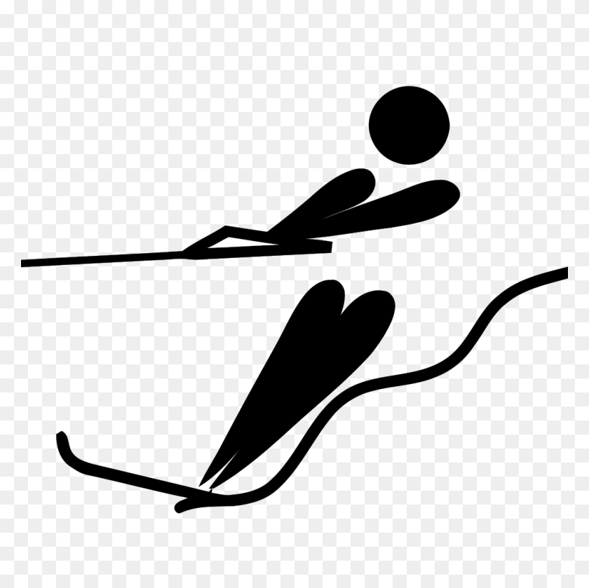 1000x1000 Water Skiing Pictogram - Speed Boat Clipart Black And White