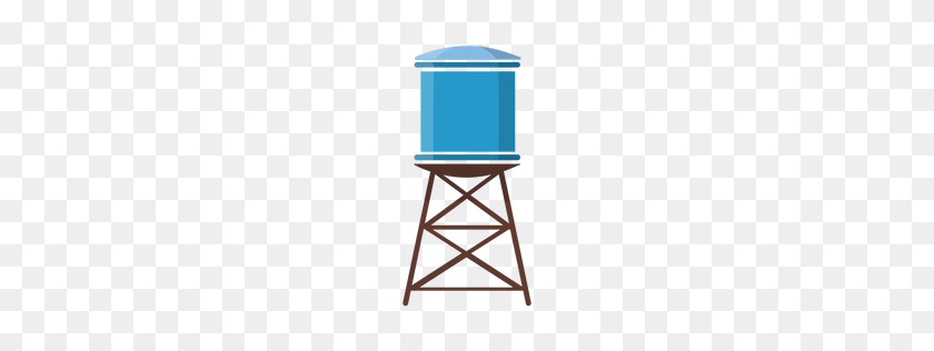 256x256 Water Tower Flat Icon - Water Tank Clipart