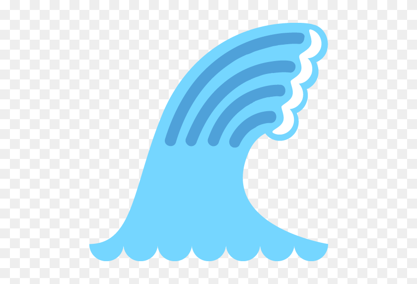 512x512 Water Wave Emoji Для Facebook, Идентификатор Электронной Почты Sms - Wave Emoji Png