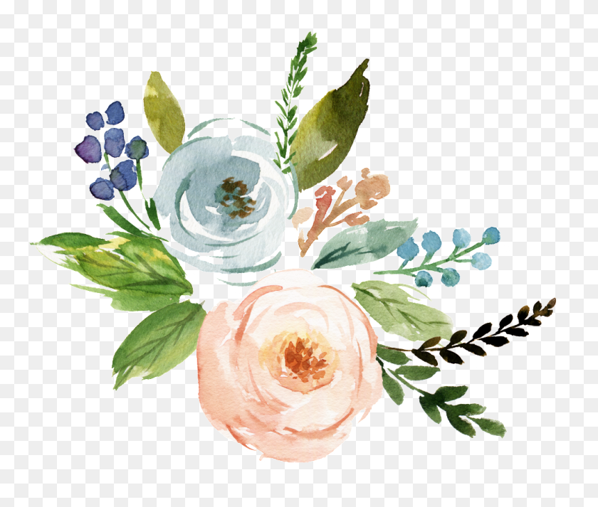1024x858 Акварельные Цветы На Прозрачном Фоне - Акварельные Цветы Png Бесплатно