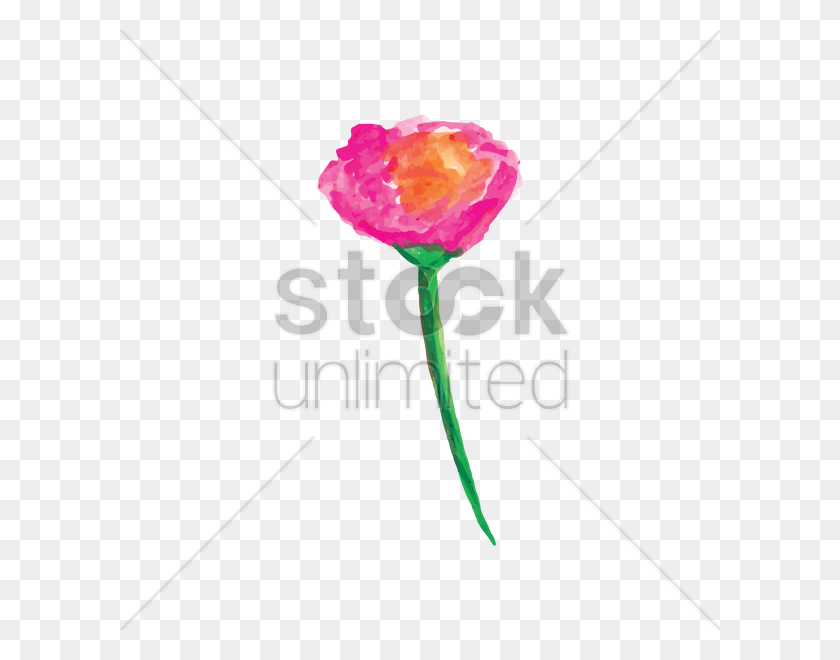 600x600 Акварельный Цветок Векторное Изображение - Розовая Акварель Png