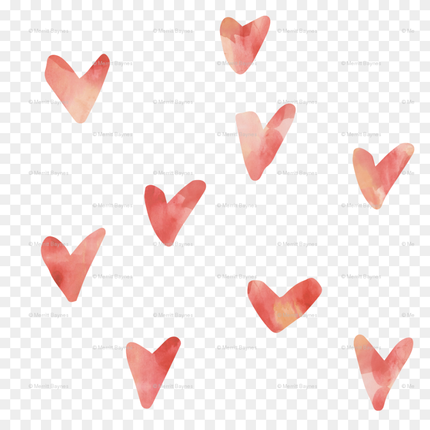 899x899 Watercolor Hearts Peaches And Cream Wallpaper - Watercolor Heart PNG