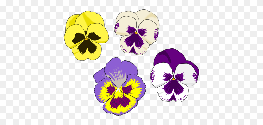 430x340 Watercolor Painting Flower Purple Violet Floral Design Free - Violet Flower Clipart