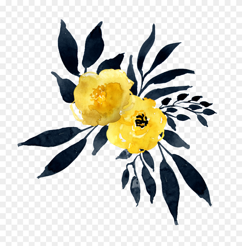 1024x1043 Png Акварель Желтый Цветок Png Изображения