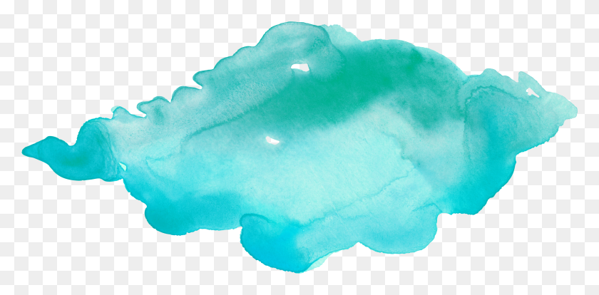 3569x1621 Watercolorsplashesmintblue - Голубая Акварель Png