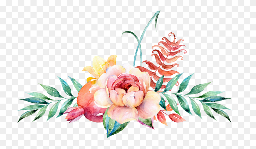 1000x551 Watercolour Flower Border Png - Free Watercolor Flower Clipart