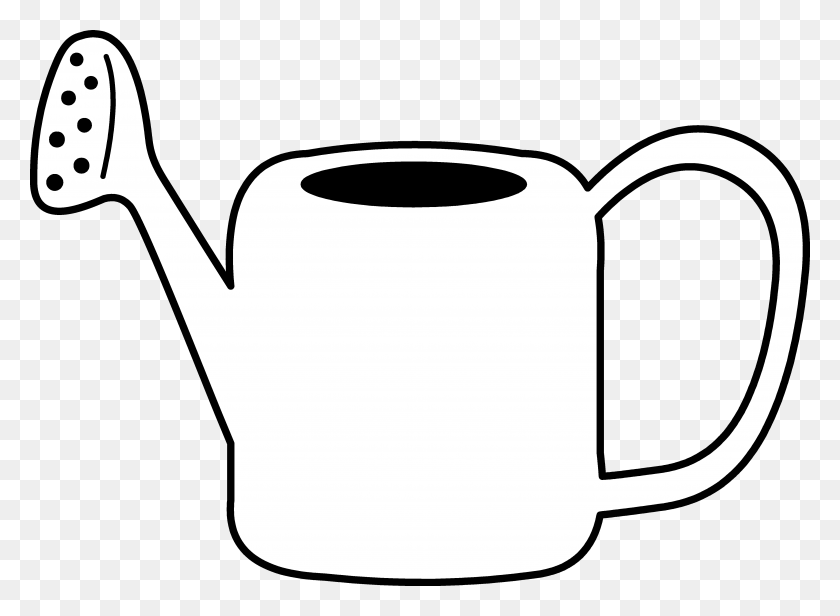4883x3483 Watering Can Coloring Page - Can Clipart
