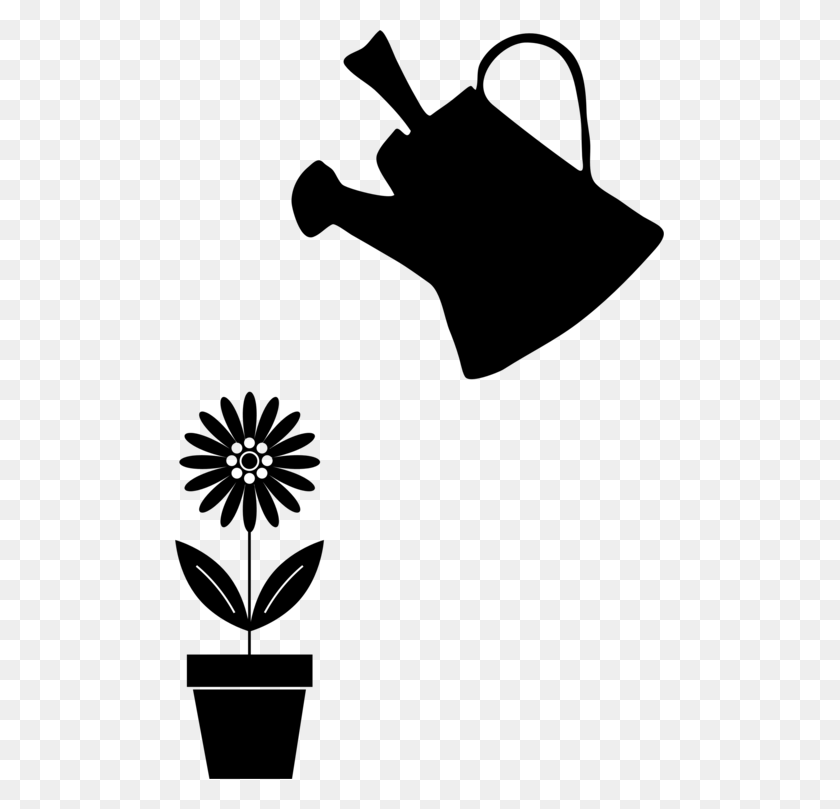 489x749 Watering Cans Flowerpot Flower Garden - Watering Can Clipart Black And White