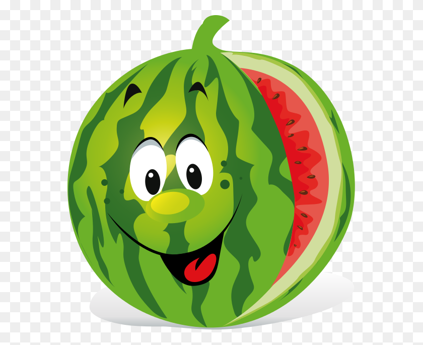 571x625 Watermelon Cartoon Clipart - Watermelon Black And White Clipart