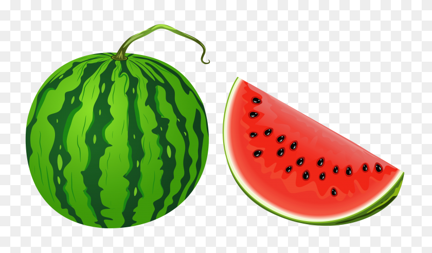 5472x3036 Watermelon Fruit Clip Art - Gourd Clipart