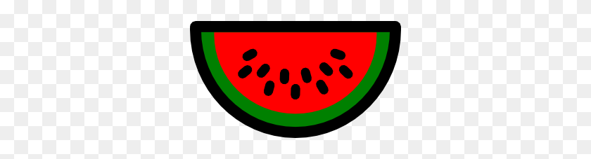 300x167 Watermelon Icon Clip Art Free Vector - Watermelon Clipart Transparent