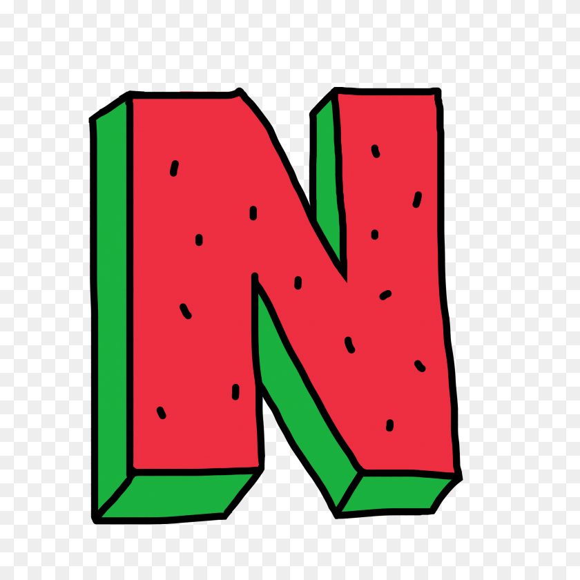 2048x2048 Watermelon Letter N Of Oddfuture Zumiez Fruit Alphabet - Letter N Clipart