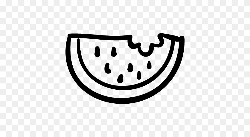 400x400 Watermelon Outlined Slice Logo Summer Watermelon - Watermelon Black And White Clipart