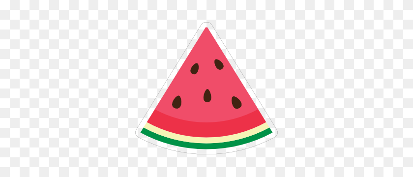 300x300 Watermelon Slice Sticker - Watermelon Slice Clipart