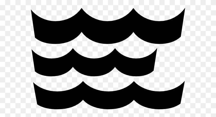 600x394 Wave Pattern Black Clip Art - Wave Clipart Black And White