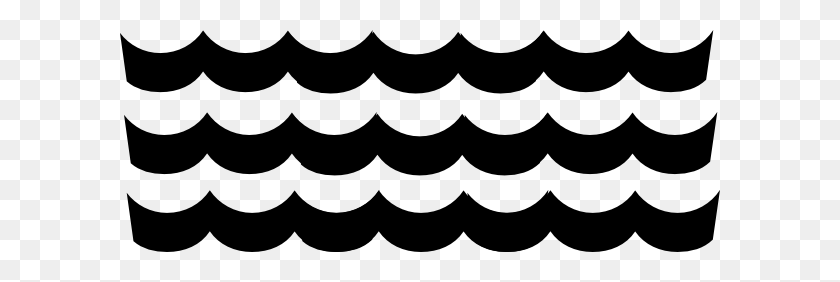 600x222 Wave Pattern Black Clip Art - Roof Top Clipart