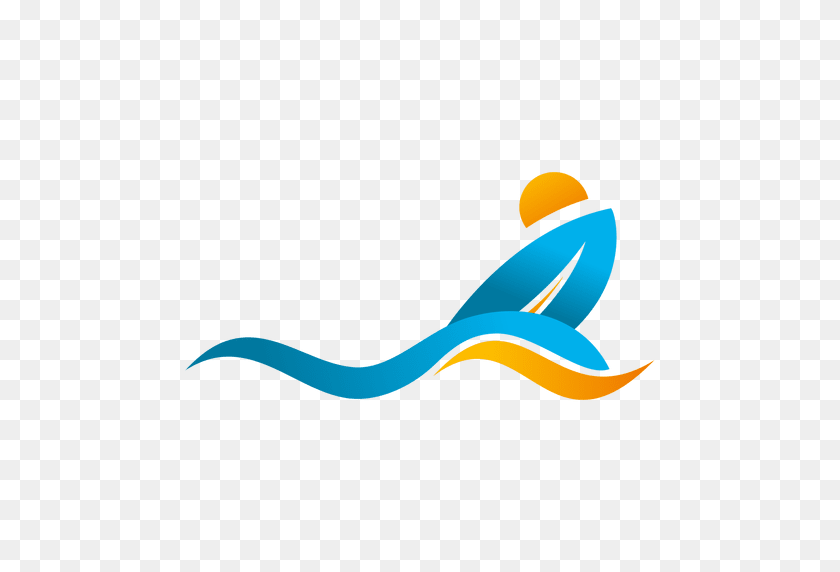 512x512 Wave Surfing Beach Logo - Wave PNG