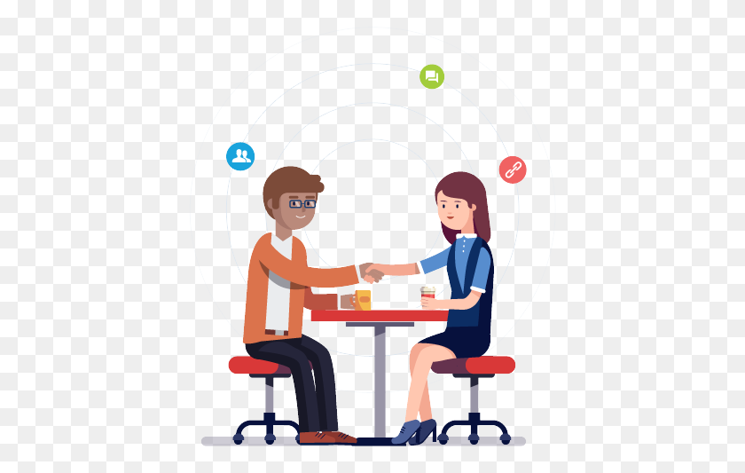 414x473 Wavelength Features - Conversation Between Two People Clipart