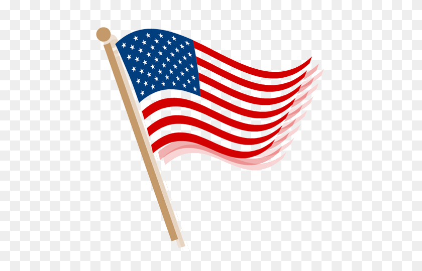 480x480 Waving American Flag Clip Art - Florida State Clipart