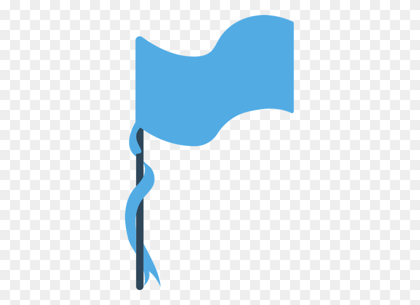 339x550 Размахивая Голубым Флагом С Лентой Векторные Иллюстрации Значок - Лента Вектор Png