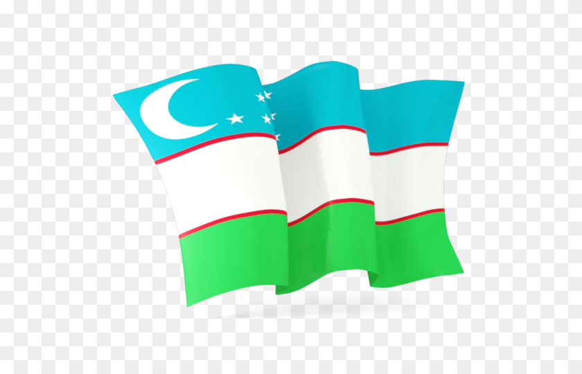 640x480 Развевающийся Флаг Иллюстрации Флага Узбекистана - Развевающийся Флаг Png