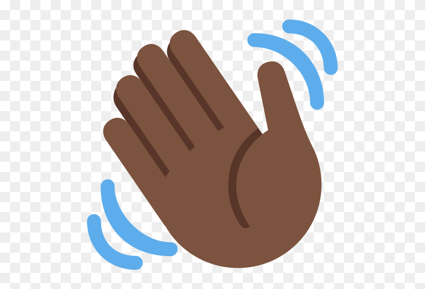 512x512 Waving Hand Emoji With Dark Skin Tone Meaning And Pictures - Hand Emoji PNG