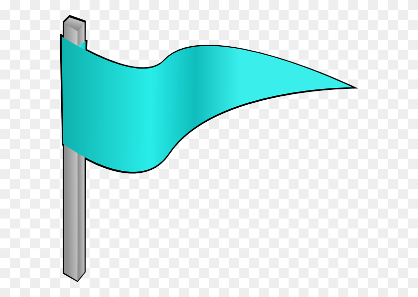 600x538 Waving Light Blue Flag Clip Art - Waving Flag Clipart
