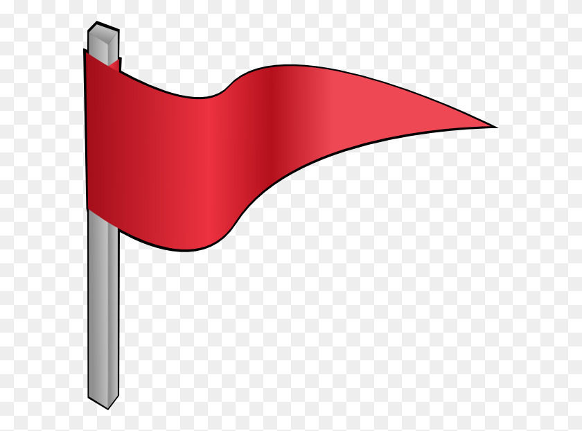600x562 Waving Red Flag Clip Art - Red Flag PNG